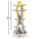 EPIC Drakon – silikonowe dildo, żółta kobra, 205 mm