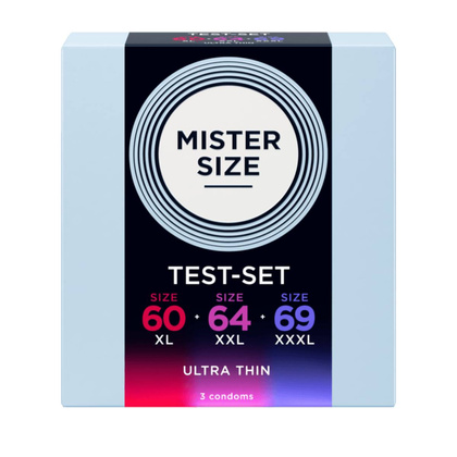 Zestaw 3 Prezerwatyw O Różnej Średnicy Testbox 60-64-69 3 Condoms Mister.Size