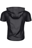 T-shirt Z Kapturem Wetlook Z Zamkiem Slim Fit Ettore Czarny Regnes