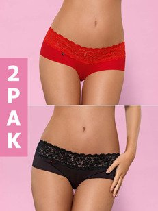 Lacea szorty DWUPAK - czarne i czerwone Obsessive