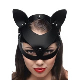 XR Brands Leather Cat Mask maska kota ze skóry naturalnej, regulowana