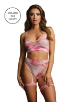 Le Desir Dazzling komplet z wysokim stanem i szelkami S-XL