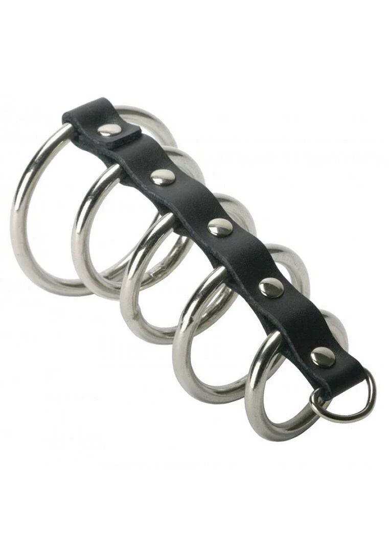 XR Brands Gates of Hell zestaw 5 stalowych pierścieni z D-ringiem