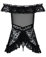 Koronkowa Babydoll Ze Stringami Flores L/Xl Obsessive