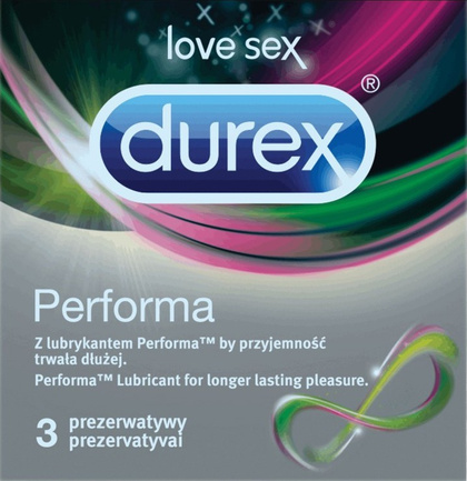 Prezerwatywy Lateksowe Przedłużające Stosunek Performa 3 Szt. Durex