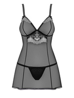840-BAB-1 babydoll i stringi czarne - jak ta lala Obsessive