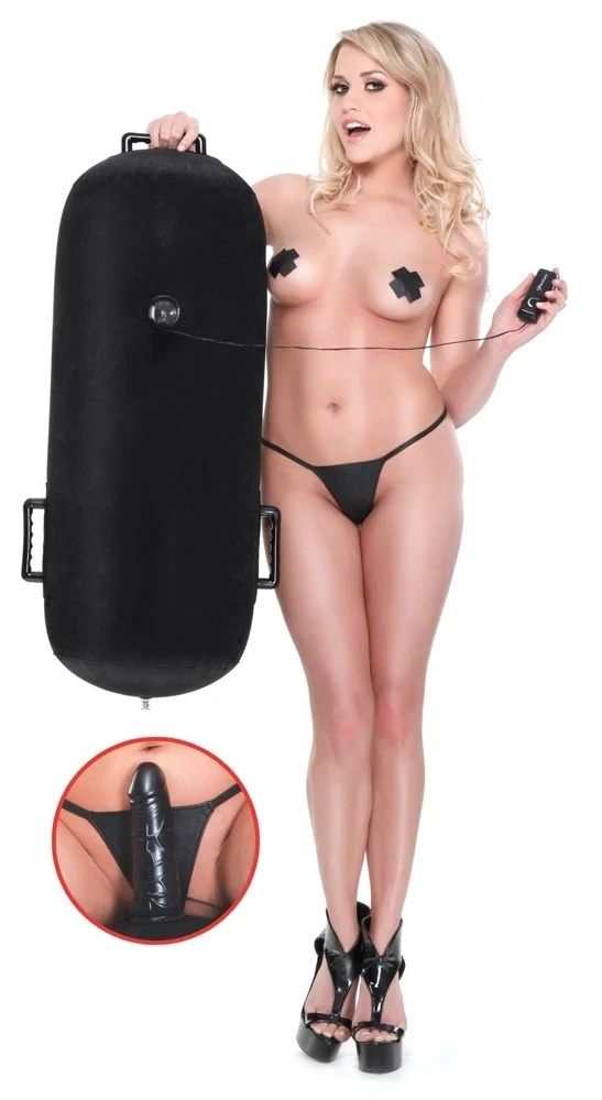 Fetish Fantasy Series Luv Log nadmuchiwana poduszka z wibratorem, czarna, 84 cm