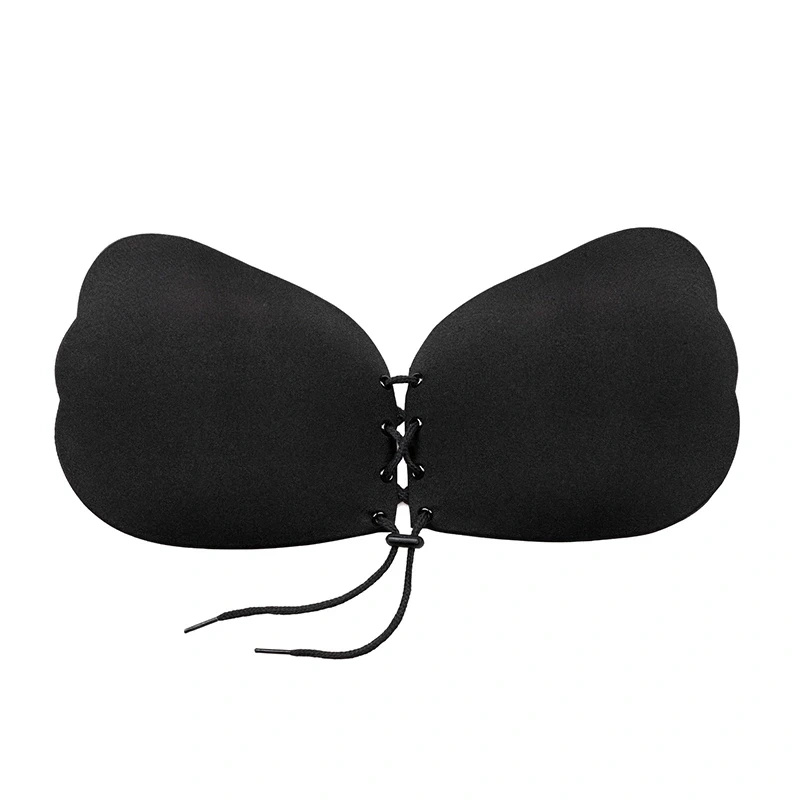 Bye Bra Lace-It Bra C czarny – samonośny biustonosz z wiązaniem
