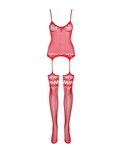 F214 Bodystocking Czerwone S/M/L Obsessive
