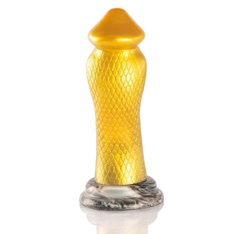 EPIC Drakon – silikonowe dildo, żółta kobra, 205 mm