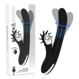 Black and Silver Storm Rotation Vibe – wibrator rotacyjny silikonowy, USB, 24 cm
