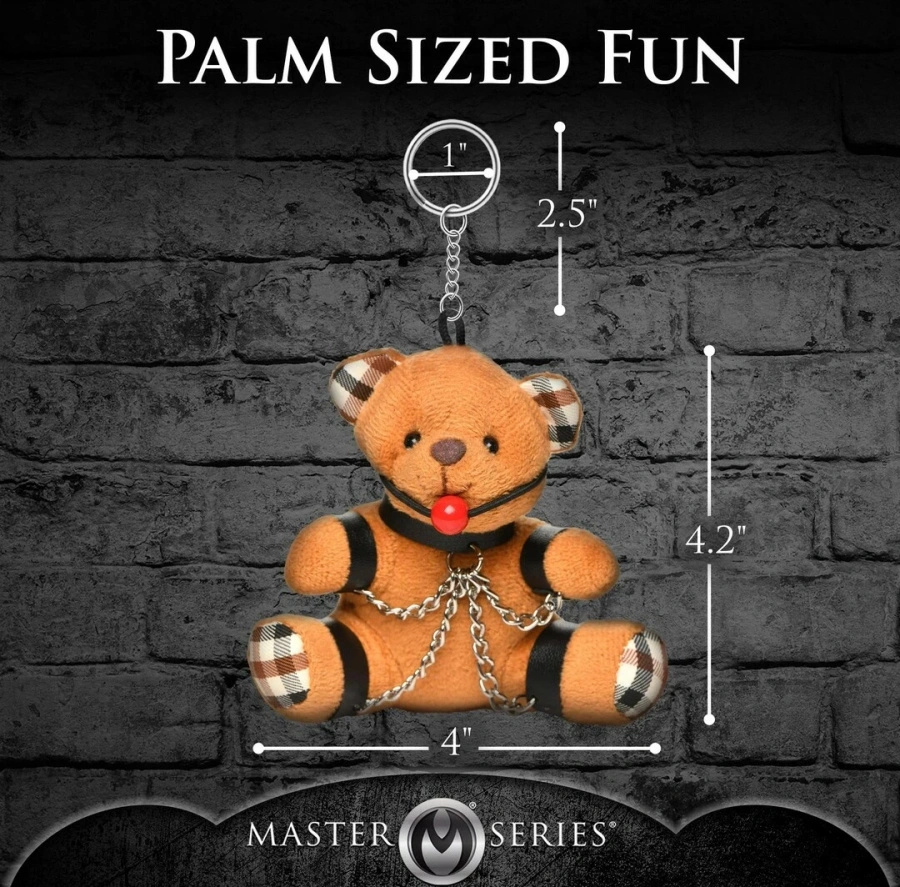 XR Brands brelok miś BDSM, jasnobrzoskwiniowy