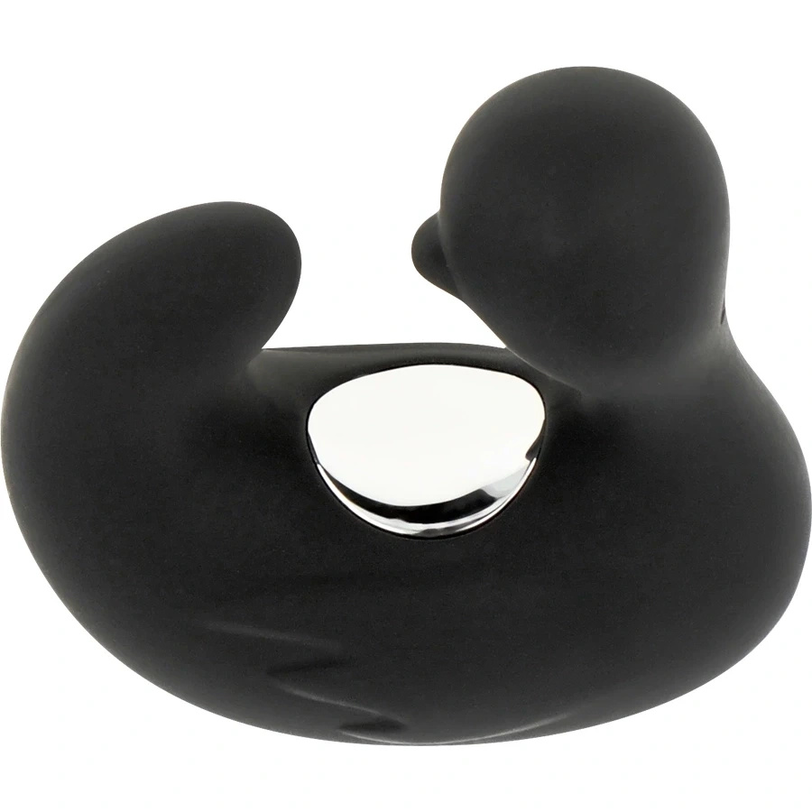 Black and Silver DuckyMania – mini wibrator silikonowy, ładowalny