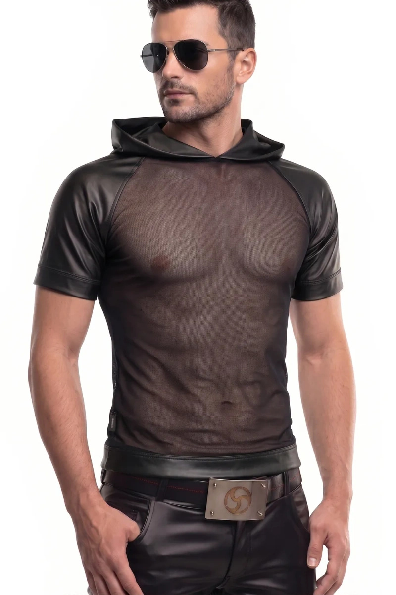T-shirt Z Kapturem I Rękawami Raglan Wetlook Magnus Czarny Regnes