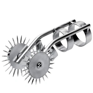 Metal Hard – stalowy stymulator manualny z podwójnymi pierścieniami 9 cm