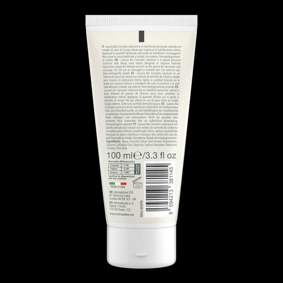 Luxuria Bio Cannabis Lubricant 100 Ml IntimateLine