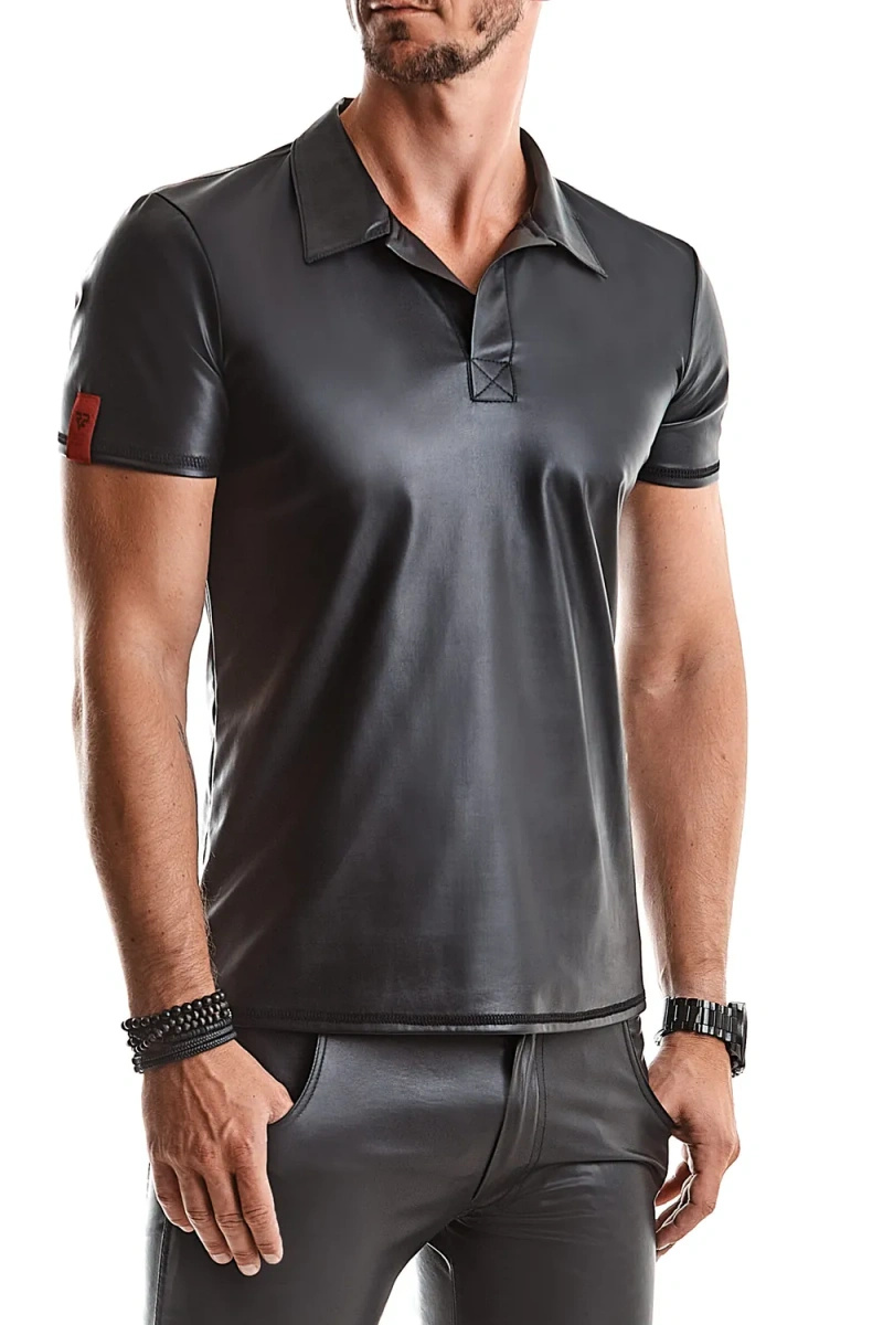 Koszulka Polo Wetlook Klasyczna Romano Czarna Regnes