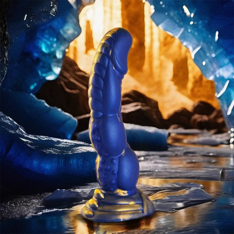 EPIC Poseidon – silikonowe dildo Objęcie Morza, 22 cm, niebieskie