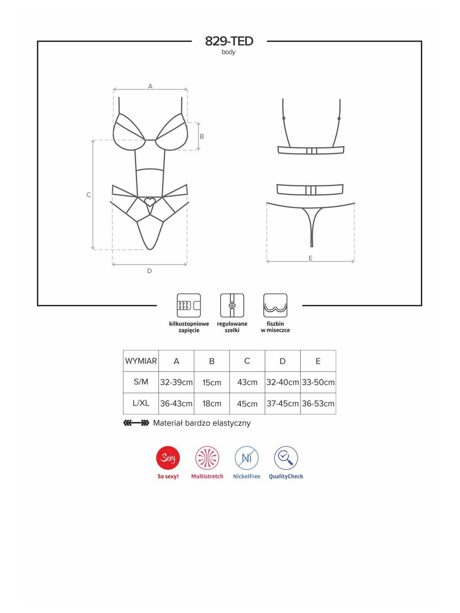 829-TED-3 body czerwone – jak milion dolarów Obsessive
