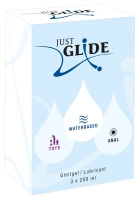 Just Glide zestaw 3 lubrykantów na bazie wody 3 x 200 ml – Anal, Toys, Waterbased