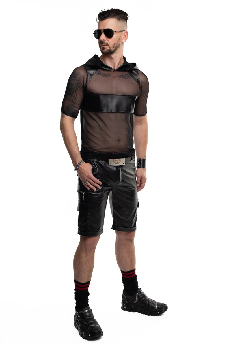 T-shirt Z Kapturem Z Siateczki Ze Wstawkami Wetlook Ivo Czarny Regnes
