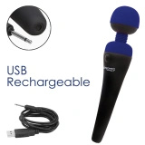 PalmPower Recharge masażer różdżka z ruchomą główką niebieski IPX7