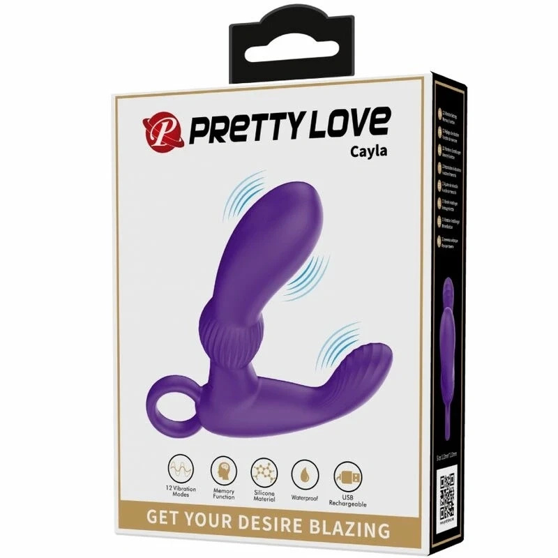 Pretty Love Cayla masażer prostaty lila, 12 trybów, pilot, USB