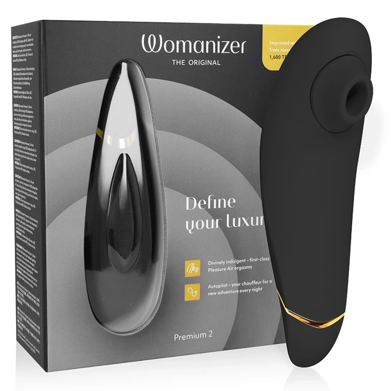 Womanizer Premium 2 czarny – intuicyjny stymulator powietrzny, 14 trybów
