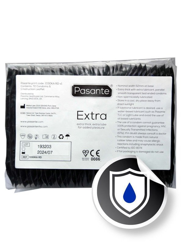 Extra Safe - dodatkowo nawilżane, pogrubiane WIELOPAK 72 SZTUKI