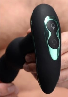 XR Brands Master Series masażer prostaty z rotacyjnymi kulkami, silikonowy, czarny