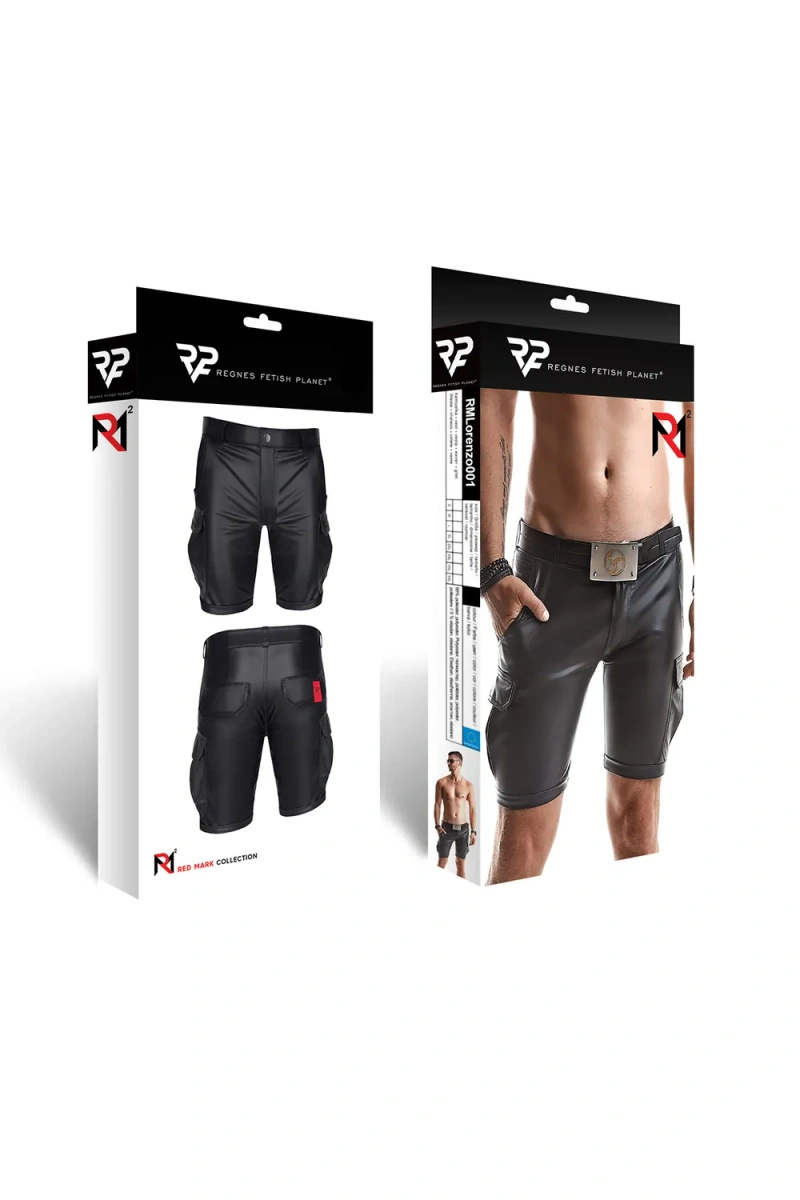 Szorty Cargo Wetlook Lorenzo Czarne Regnes