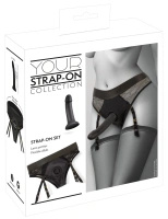 You2Toys Your Strap-On – majtki na szelkach z silikonowym dildo 17,5 cm, czarne