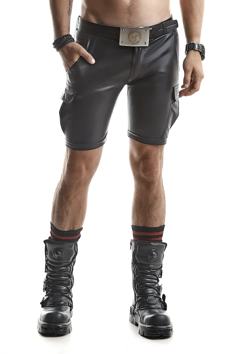 Szorty Cargo Wetlook Lorenzo Czarne Regnes