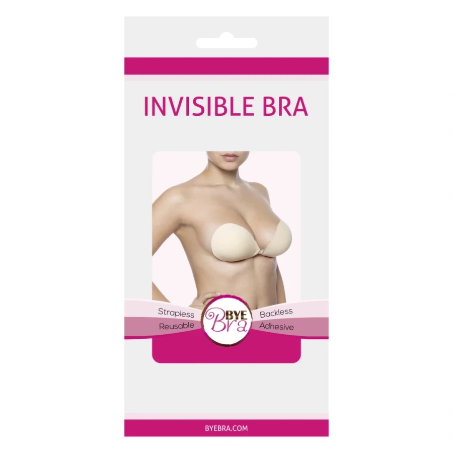 Bye Bra Invisible Bra miseczka A biustonosz bez ramiączek, wielokrotnego użytku, nude
