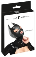 Bad Kitty maska na głowę z uszami czarna, z imitacji skóry