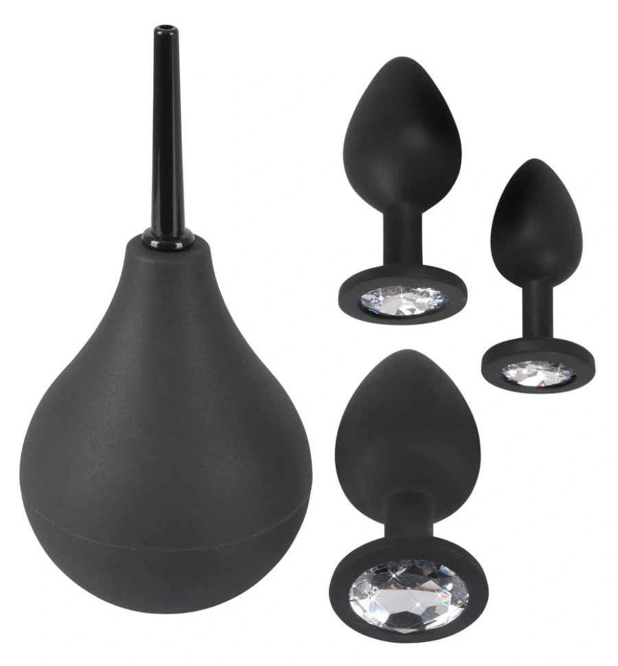 Black Velvets zestaw 4w1: prysznic higieniczny 224 ml i 3 aplikatory, czarny