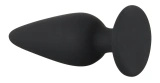 Black Velvets korek analny stożkowy silikonowy mały 7,8 cm, czarny