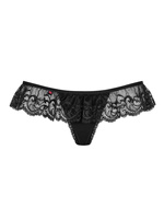 830-THO-1 stringi czarne – koronkowe-falbankowe uwielbienie Obsessive