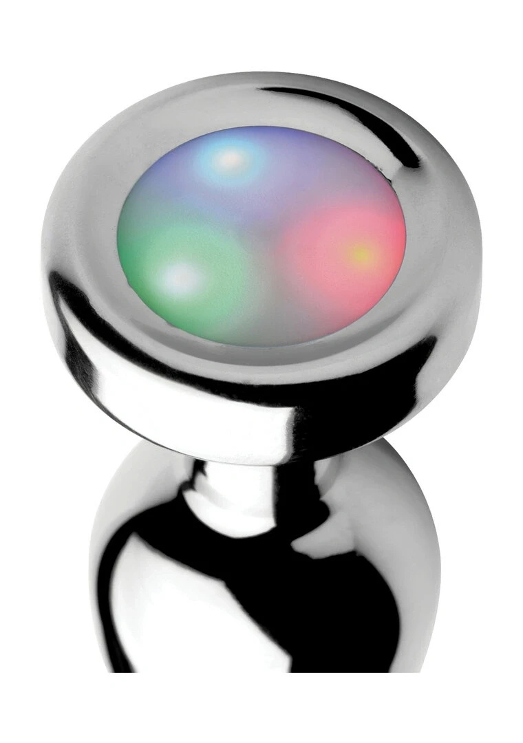 XR Brands LED Rainbow Mini korek analny aluminiowy z podświetleniem LED