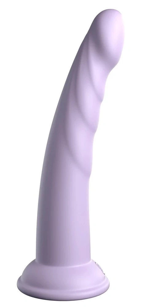 Dillio Platinum Slim Seven 19,7 cm dildo z rowkami, silikonowe, fioletowe