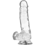XRAY Clear dildo żelowe 18,5 cm, transparentne, z kulkami, przyssawka