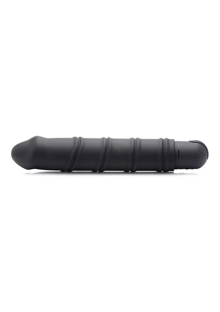 XR Brands XL Bullet zestaw – silikonowy rękaw z teksturą, czarny
