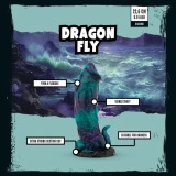 Mythical Mates Dragonfly dildo silikonowe z przyssawką, fioletowo-zielone