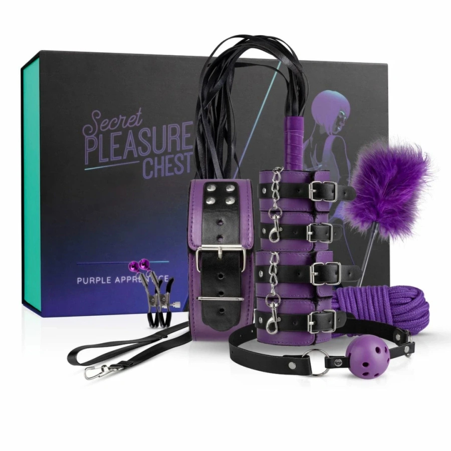 Secret Pleasure Chest Purple Apprentice zestaw do bondage dla początkujących, fioletowy