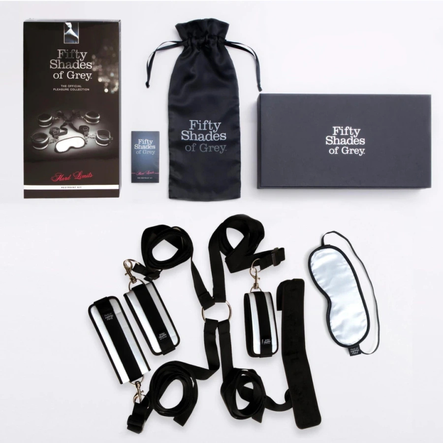 Fifty Shades of Grey Hard Limits – zestaw pasów do łóżka z kajdankami