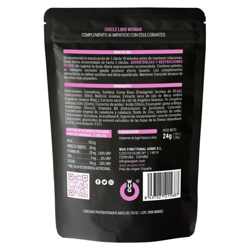 WUG Sex Sense Woman – gumy z Angelica Sinensis, maca i cynkiem 10 szt.