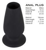 You2Toys korek intymny tunelowy M silikonowy czarny 10 cm