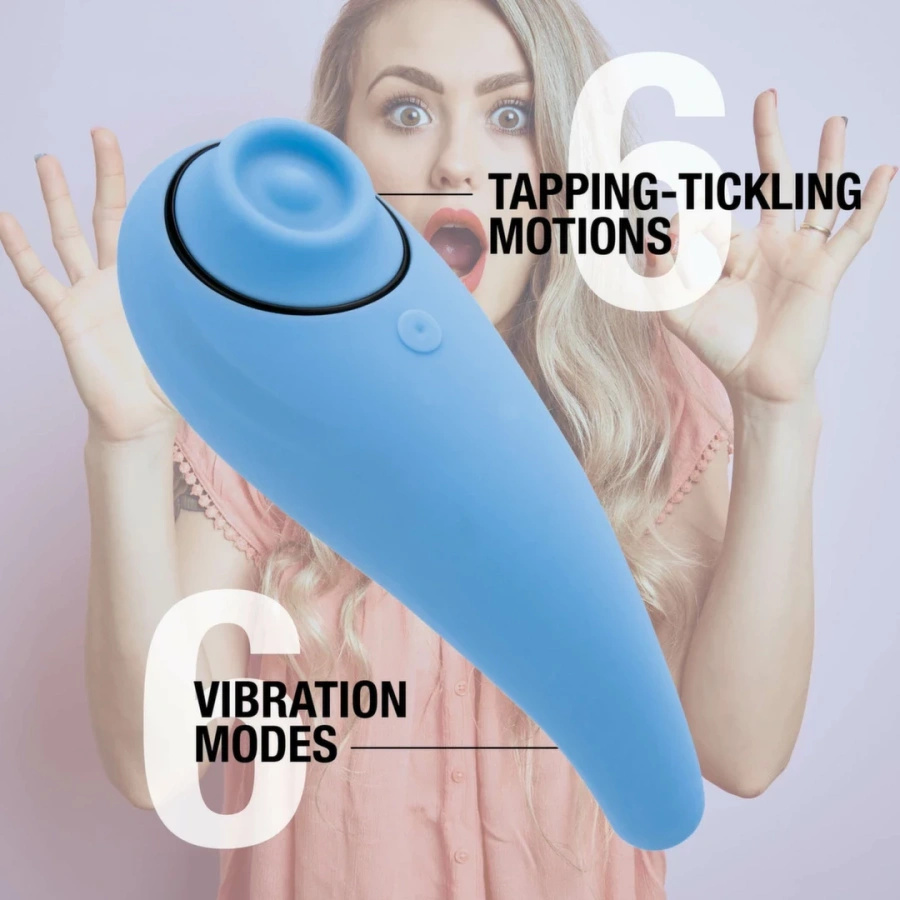 FeelzToys FemmeGasm turkusowy stymulator z funkcją stukania i łaskotania