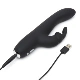 Fifty Shades of Grey Greedy Girl Slimline Rabbit wibrator króliczek ładowany USB, czarny