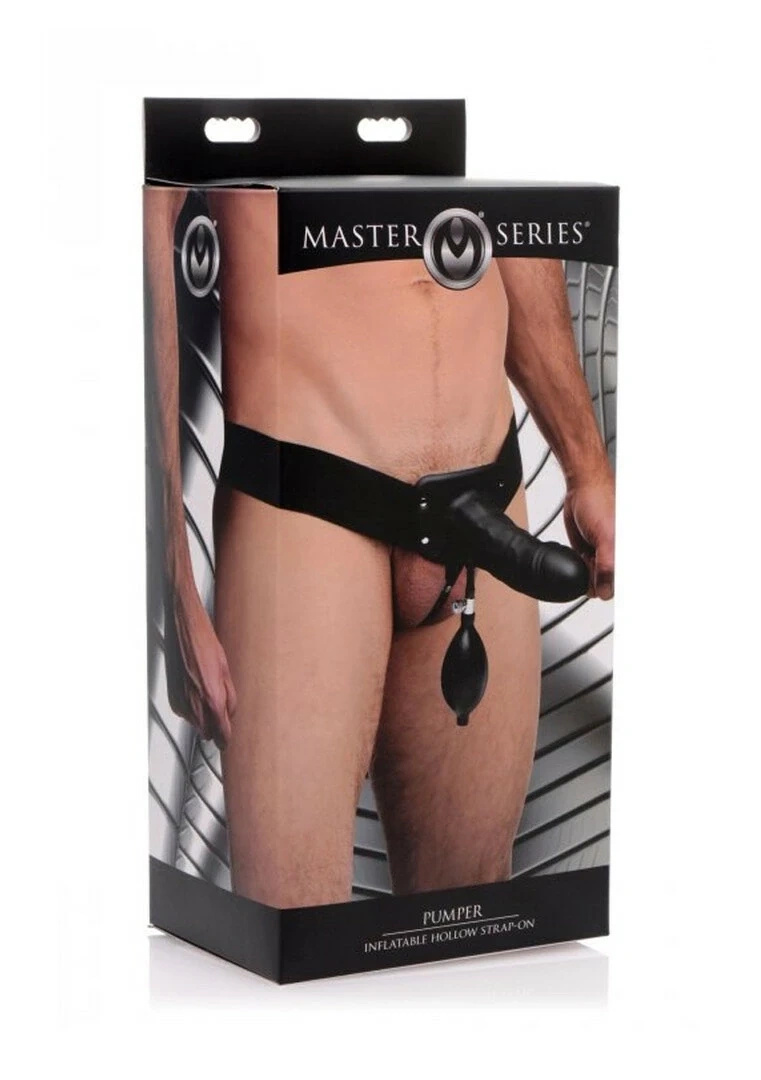 XR Brands strap-on nadmuchiwany z regulowanym paskiem, silikonowy
